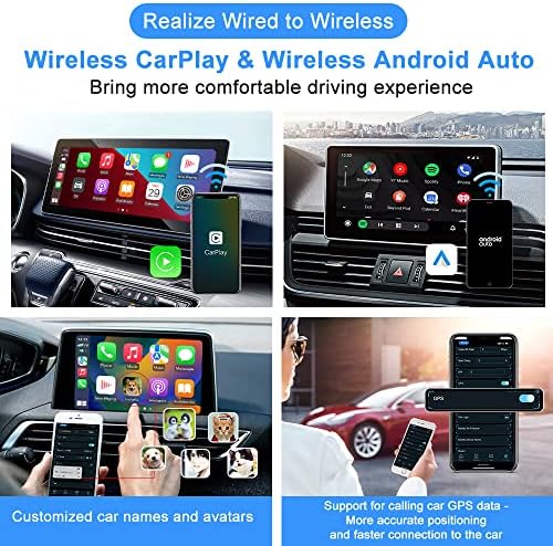 2023 CARLINKIT 4.0 מתאם אלחוטי, 2 במתאם Auto Auto של Carplay & Android אחד בלבד רק לרכב עם Apple