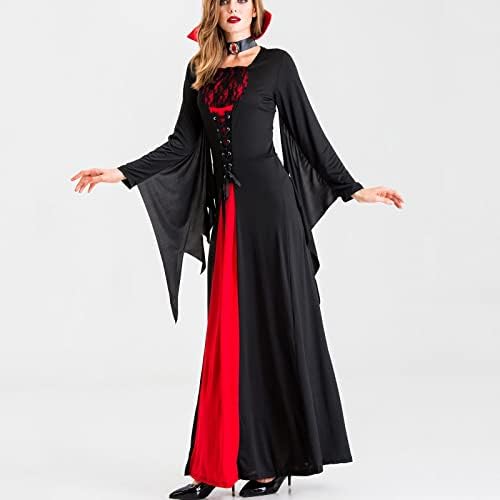 נשים של ימי הביניים מכשפה שמלות בת שרוול גותי רנסנס ארוך שמלת ליל כל הקדושים קוספליי תלבושות עם