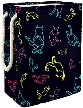 חמוד צבעוני חתול דפוס 300 ד אוקספורד עמיד למים בגדי סל גדול כביסה סל עבור שמיכות בגדי צעצועים בחדר