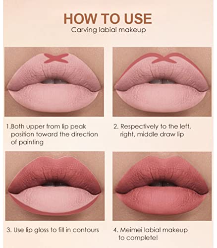 6 יחידות לטווח ארוך מט עירום גלוס שפתון שפתיים מתפיחה איפור ערכות מתנה עבור בנות ונשים, עמיד למים