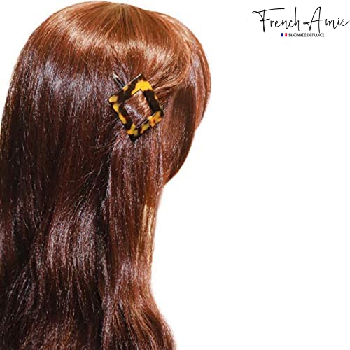 צרפתית איימי בריבוע טוקיו קטן בעבודת יד צלולואיד אצטט מתכת משלוח צד שקופיות שיער קליפ סיכת עבור נשים