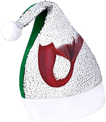 בת ים זנב מצחיק חג המולד כובע נצנצים סנטה קלאוס כובעי גברים נשים חג המולד מסיבת חג קישוטים