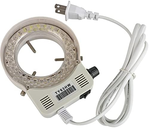 גודל התקנה 64 ממ מיקרוסקופ הוביל מקור אור טבעת 56 חרוזים מנורה בהירות מתכווננת