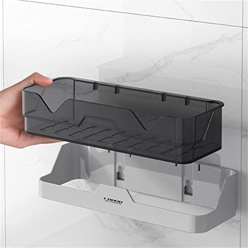 Jkuywx קיר רכוב מתלה אמבטיה לאחסון שמפו אחסון מפלסטיק מתלה למטבח מארגן לאביזרי אמבטיה ללא תרגיל