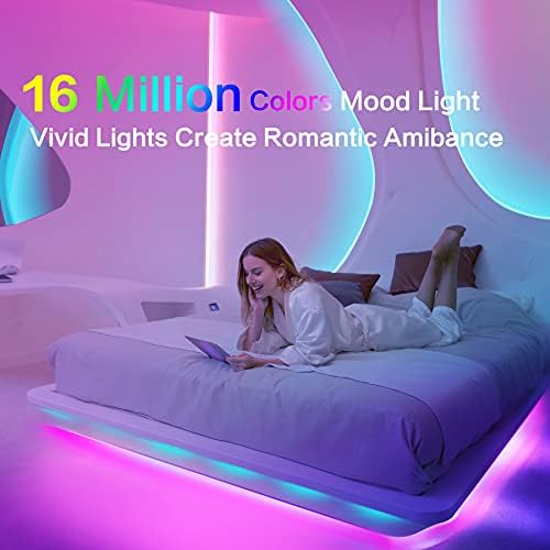 אורות רצועת לד 32.8 רגל, אורות לד לשינוי צבע לחדר שינה, קישוט הבית, קישוטי חג המולד, עם שלט רחוק