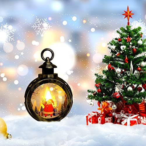 פנסי חג המולד הובילו נרות חסרי פלימה, נרות זהב וינטג 'סוללות סוללות, מנורת שולחן פנסי וינטג'