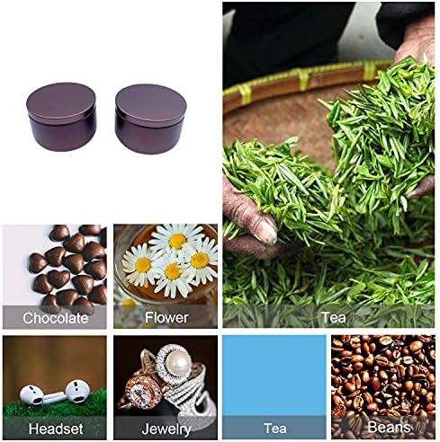 6 חבילות מיני פח עגול תה יכול, מתכת סוכר קפה פחיות מחסני, קפה אחסון מיכלי, נייד עבור תה קפה הרב סוכריות שוקולד