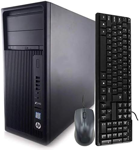 HP Z240 מגדל מחשב תחנת עבודה מחשב, Intel Core I5 ​​6600 3.3GHz מעבד, 32GB DDR4 RAM, 512GB NVME SSD,