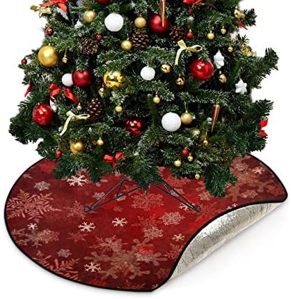 עץ חג המולד מעמד מחצלת אטום למים, סנטה חג המולד ואיש השלג סביב מחצלת עץ חג המולד למגנת רצפה קישוטי חג המולד