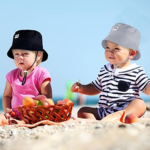 COORABY 4 חבילה כובע שמש כובע חיוך נושם כובע פעוט פעוט שמש כובע דלי מגן כובע מתכוונן לתינוקת ילד