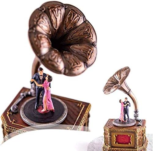 קופסת מוזיקה גרמופון, שלח לחברה מתנה ליום הולדת מתנה לריקוד רומנטי קופסת תכשיטים