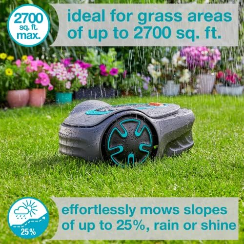 גרדנה 15201-41 סילנו מינימום - מכסחת דשא רובוטית אוטומטית, עם אפליקציית Bluetooth וחוט גבול,