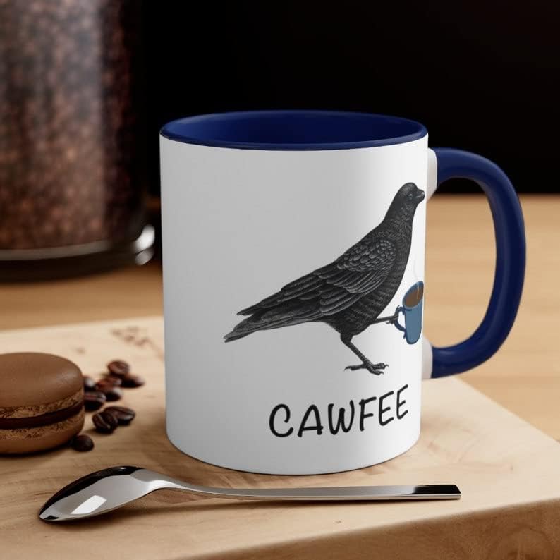 Avitori Cawfee ספל קפה מצחיק, ספל ציפורים, ספל עורב, מתנות צפרות, ספל ציפורים, מתנה חובב ציפורים בשבילו,