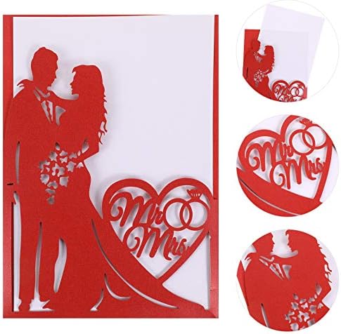 STOBOK 10 יחידות חתן חתן הזמנות לחתונה כרטיס חתך הזמנות לחתונה יצירתי חלול כרטיסי ברכה נישואין MR