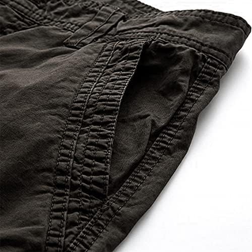 מכנסי כותנה לגברים ריבוי כיסים מכנסיים קצרים קלים משקל רגוע בכושר מכנסיים קצרים צבאיים מזדמנים חיצוניים