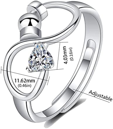 טבעת נישואין לנשים אופנה שתים עשרה אבני לידה חרדה פירוק טבעת מסתובבת מתנת יום הולדת מתנת יום