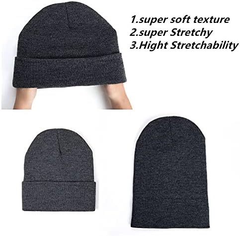 Saferin 1 & 2 חבילות יוניסקס סרוג כובע כפית כפיות מזיקות לגברים ונשים כובע סקי חורפי כובע כובע חורפי