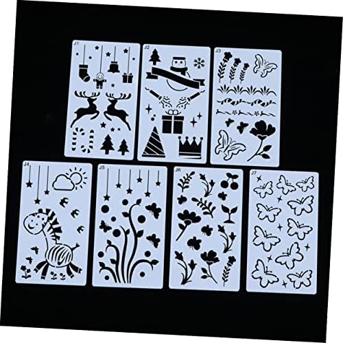 15 יחידות סטנסילים לילדים סטנסיל גיליונות תבניות מצחיק ציור תבניות כתב עת שבלונות פרח ציור תבניות לבן