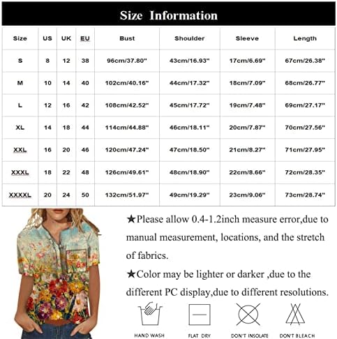 פרחוני חולצות לנשים 2023 קיץ מודפס כפתור למטה אופנה מזדמן ארוך / קצר שרוול חולצות חולצה עם כיס