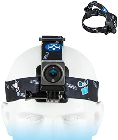 רצועת ראש מצלמת אקשן הרכבה ללבוש סרט בגימור GoPro Hero10 / 9/8 / 7/6 שחור / insta360 One RS / ONE X2 / ONE X