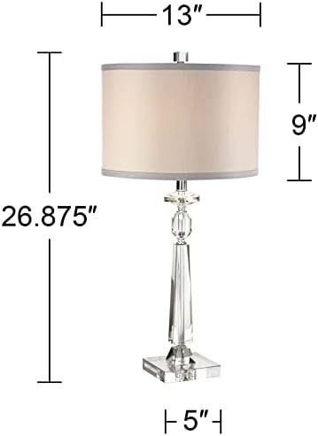 וינה מלא ספקטרום אלין מודרני יוקרה סגנון שולחן מנורות 27 גבוה סט של 2 ברור קריסטל טור אפור תוף