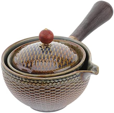 ערכת תה קרמיקה סינית קונגפו: קומקום חרסינה סיבוב עם כוסות וינטג