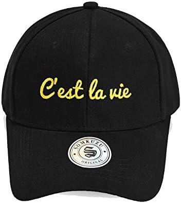 Somkuzu c'est la vie כובע בייסבול יוניסקס רקום כובע שמש כותנה מתכוונן - צבעים מרובים