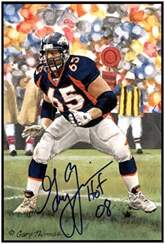 גארי צימרמן חתום על קו שער ארט חתימה גלאק עם חתימת HOF Broncos PSA/DNA AL85392 - כרטיסי כדורגל עם חתימה NFL