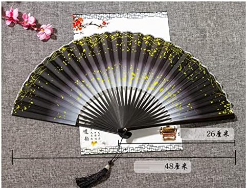 EGAZS מאוורר מתקפל סיני סגנון עתיק סגנון HANFU מתקפל מאוורר 8 אינץ