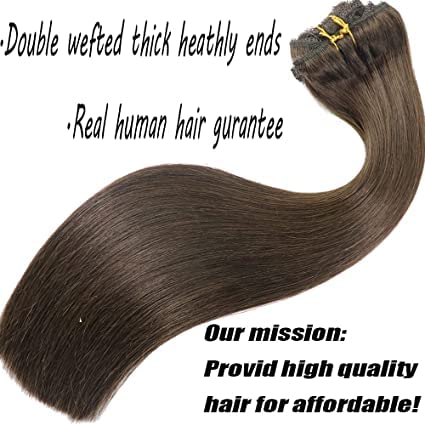 אמיתי שיער טבעי תחרה קליפ בתוספות שיער עבה מסתיים צבע 2 טבעי חום 16 אינץ 100 גרם ארוך תוחלת