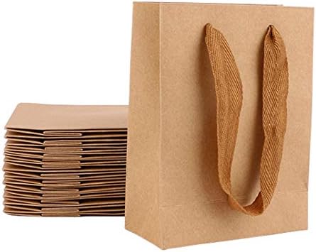 שקיות מתנה מנייר קראפט, שקיות מתנה קראפט בתפזורת שקיות קטנות 24 מארז, 4.7 על 2.2 על 6.3 שקיות נייר
