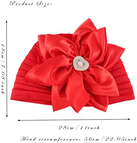 פרח אוריאו טורבן טורבן עוטף פרע אדום כפה כיסוי ראש כיסוי ראש קריסטל לנשים