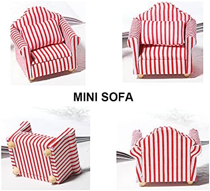 Arbozew Agmster Mini Sofa, מיטה רכה של עכברים, כיסא חיות מחמד אדום ולבן קלאסי, קישוטי כלוב בעלי חיים