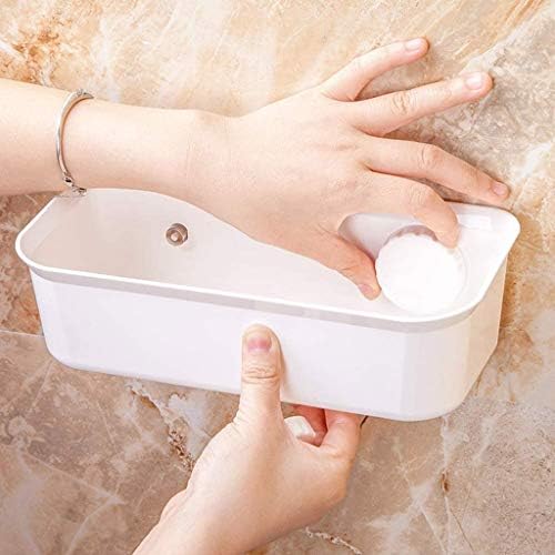 קופסת אחסון קיר אחסון מתלה לאמבטיה קיר רכוב מדף אגרוף מדף מקלחת חדר אמבטיה קוסמטיקה חיונית קוסמטיקה