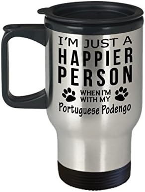 חובב כלבים טיול ספל קפה - אדם מאושר יותר עם מתנות הצלה של בעלי פודנגו -פטה - מתנות הצלה
