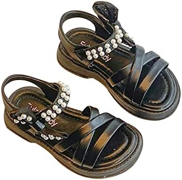 סנדלי בנות פתוח בוצ'ון עיצוב רשת סנדלים קשת קשת סנדלים שטוחים נעלי שמלת קיץ נעלי שמלה שחורות נעלי