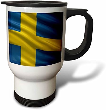 3 דגל דגל שוודיה מנופף ברוח ספל נסיעות, 14 גרם, רב צבעוני