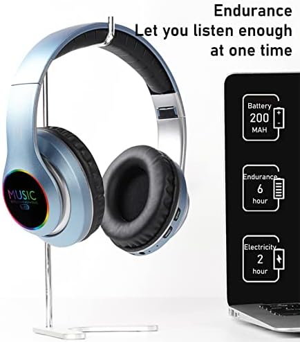 אוזניות Byikun Bluetooth, אוזניות סטריאו אלחוטיות מתקפלות וקוויות מיקרו TF, FM לטלפון סלולרי ומחשב,