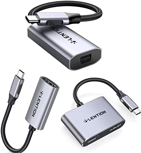 LINCENS USB C ל- HDMI מתאם 4K@60Hz/4K@60Hz USB C ל- MINI DisplayPort מתאם/USB C ל- HDMI ו- DisplayPort
