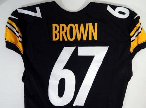 2013 פיטסבורג סטילרס לוי בראון 67 משחק הונפק ג'רזי שחור 46 DP21188 - משחק NFL לא חתום משומש
