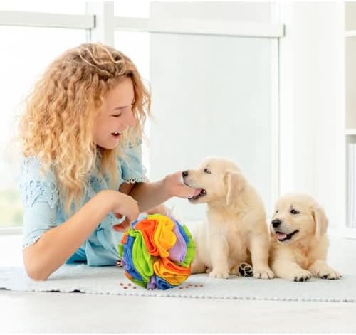 Wishlotus 5.9 אינץ 'כדור סנפל לכלבים, כלבים מרחרחים צעצוע של אימונים לשעמום, צעצוע כדור כלב צבעוני לכלבים