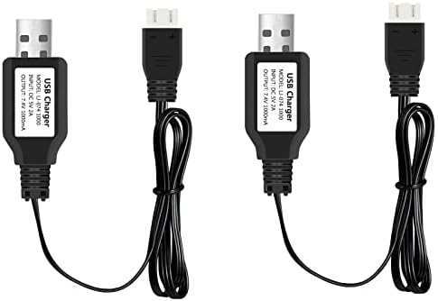 כבל מטען Urgenex 2S 7.4V החלפת מטען USB ל- SCX24 RC CAR 1A עם מחבר XH-3P תואם ל- Axial SCX10 7.4V