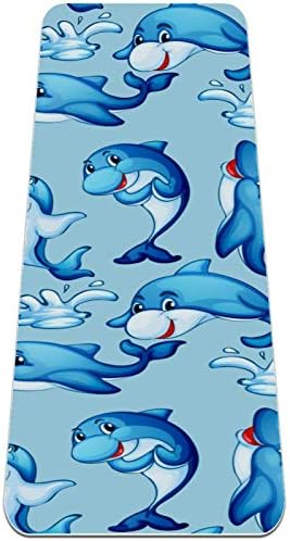 יוניסי חמוד מצחיק כחול דולפינים דפוסיוגה מחצלת עבה החלקה יוגה מחצלות לנשים & בנות תרגיל מחצלת