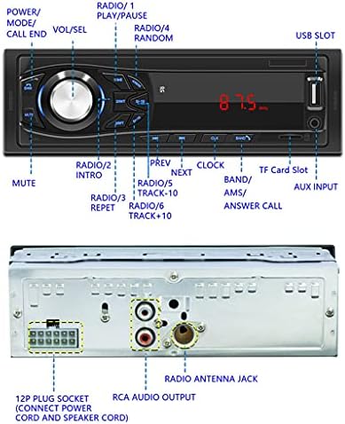 Yfqhdd רדיו רכב אוניברסלי 12v v2.0 רכב אודיו סטריאו In- FM מקלט קלט AUX AUV SD USB רדיו רדיו אוטומטי