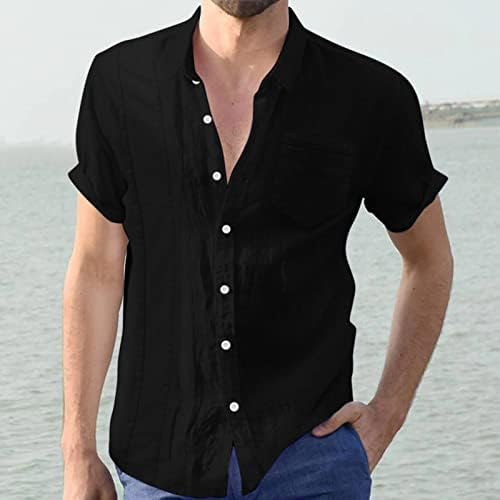חולצות פשתן לגברים כושר רופף, חולצות הוואי לגברים שרוול קצר בכושר רגיל חולצות פרחים חולצות טרופיות חולצות