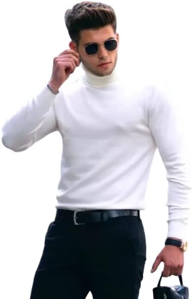 גברים מוק גולף סוודר סוודר מזדמן רזה בכושר בסיסי סרוג סוודרים תרמית רך סוודר חולצות
