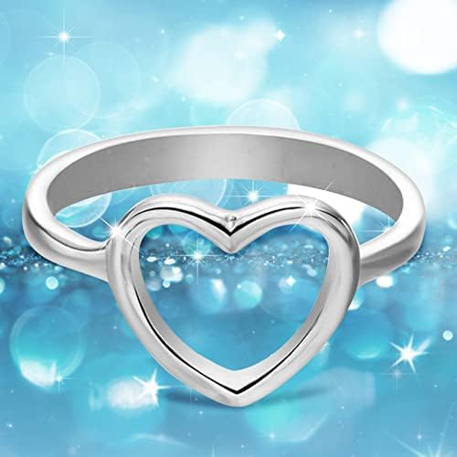 פשוט גלוון אהבת לב יהלומי טבעת גבירותיי תכשיטי עוסק טבעת חתול התאמת טבעות