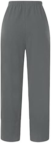 מכנסי קפרי AAYOMET לנשים, מכנסי הקאפרי המותניים הגבוהים של נשים מכנסיים מותניים אלסטיים נעימים סגנון אתני מכנסיים