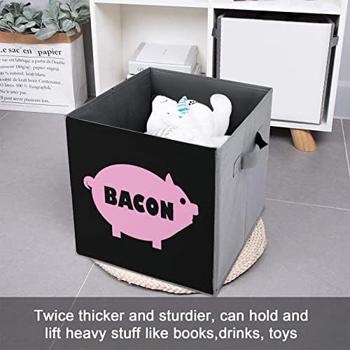 בייקון ורוד חזיר גדול קוביות אחסון פחי מתקפל בד אחסון תיבת ארון מארגני עבור מדפים