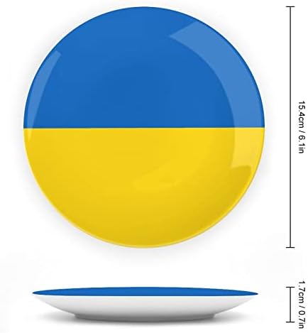 עצם דגל אוקראיני סין צלחת דקורטיבית צלחות קרמיקה עגול